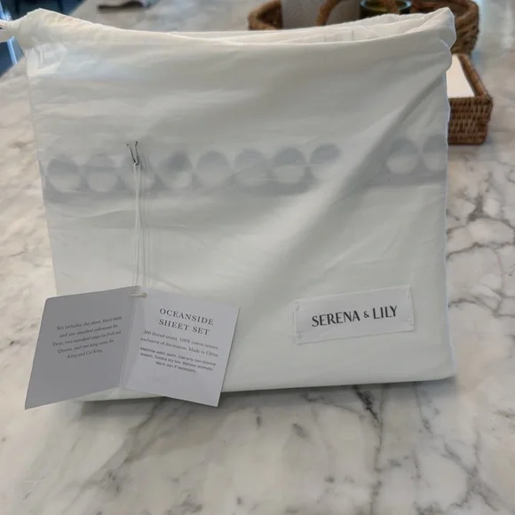 Serena & Lily TWIN Nautical White and Blue Cotton Sheets/Pillow case. - Picture 7 of 7